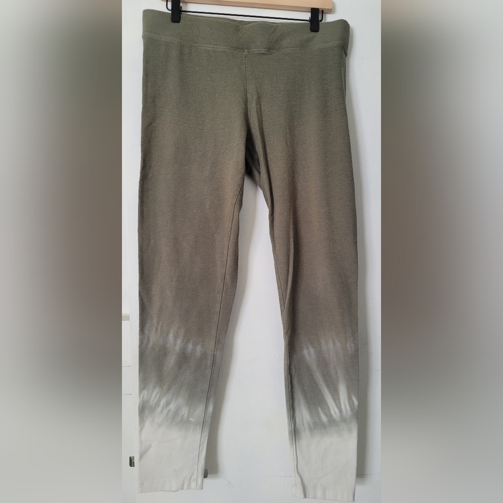 Women's Olive Green Leggings With Tiedye Features By Sonoma